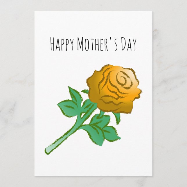 Carte Elegant Orange Rose (Devant)