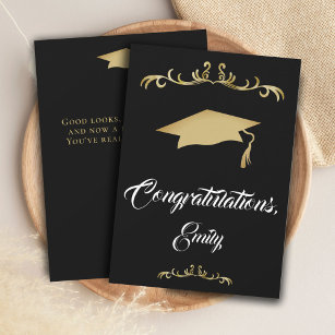 Carte Elégant Ornament Or Félicitations Graduation