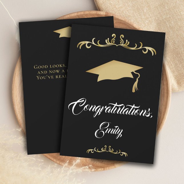 Carte Elégant Ornament Or Félicitations Graduation (Créateur téléchargé)