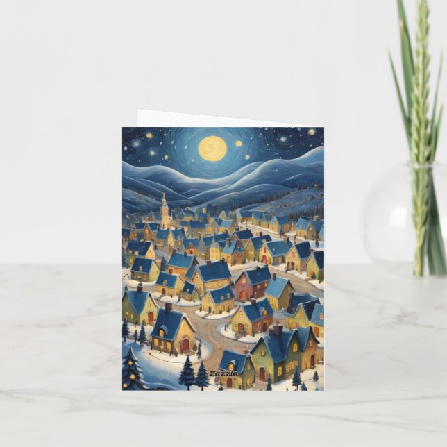 Carte Elégant personnalisable Starry Night Art (Dos)