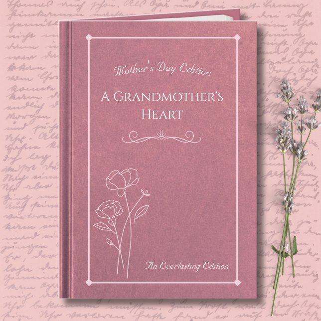 Carte Elegant Pink Grandmother Mother’s Day Storybook (Stylish pink floral storybook card for Grandmother with elegant typography)