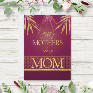 Carte Élégant plat de fête des mères feuille de palmier 