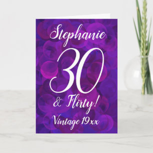 Carte Elégant Purple 30 et Flirty Personnalisé Anniversa