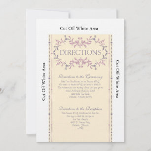 Carte Elegant Purple Mariage Directions