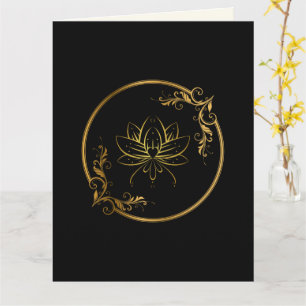 Carte Élégant Riche Lotus d'or Fleur traditionnelle indi