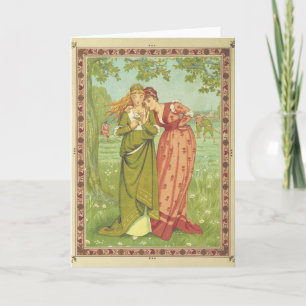 Carte Élégant Romantique Vintage Saint-Valentin, Ère Vic