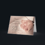 Carte Elegant rose 93rd birthday<br><div class="desc">Un élégant rose pâle sur un arrière - plan en dentelle. Une belle carte qui fera plaisir à votre grand-mère.</div>