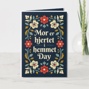 Carte Élégant Rosemaling norvégien pour la fête des mère