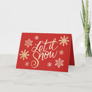 Carte Élégant Rouge Or Noël Laisser Il Snowflakes neige