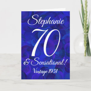 Carte Elégant Royal Blue 70 et Anniversaire sensationnel