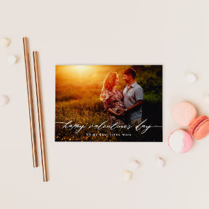 Carte Élégant Script Saint Valentin Photo Overlay