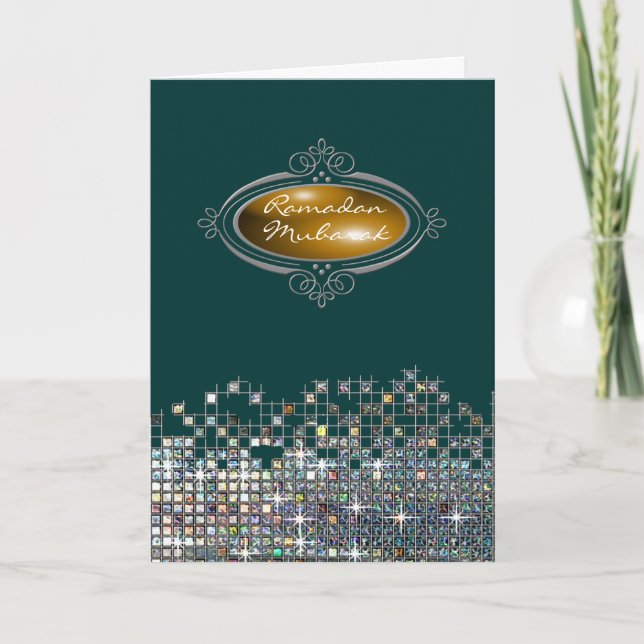 Carte Elegant Sequin Ramadan Mubarak (Devant)