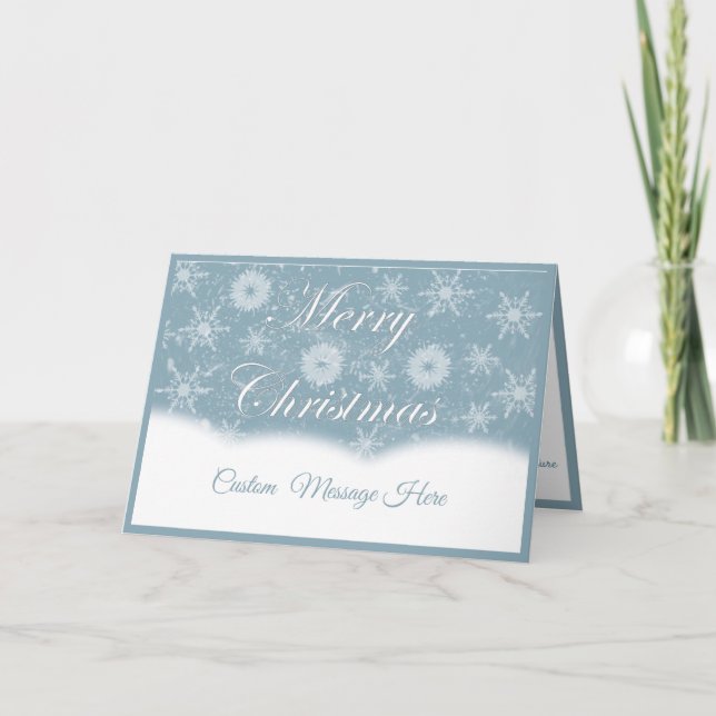 Carte Elegant Silver Snowflakes Merry Christmas Quote (Devant)