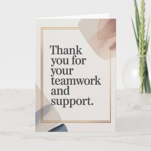 Carte Elegant Thank You Card for Coworker (Devant)