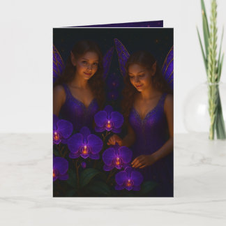 Carte Elegant Thinking of You Purple Orchid Fairy