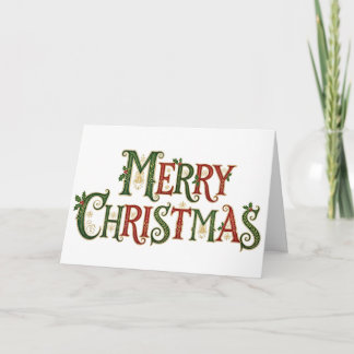 Carte Elegant Vintage Merry Christmas Calligraphy 