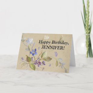 Carte Elégant, Vintage Plante, Joyeux anniversaire