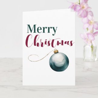 Carte Elegant Watercolor Ornament Merry Christmas Card -