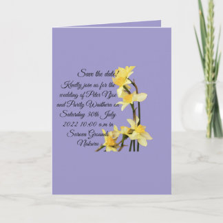Carte Elegant Yellow Daffodil wedding Save the Date Card