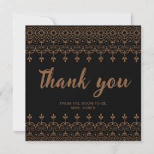 Carte Elégante aquarelle fleurie douche nuptiale merci