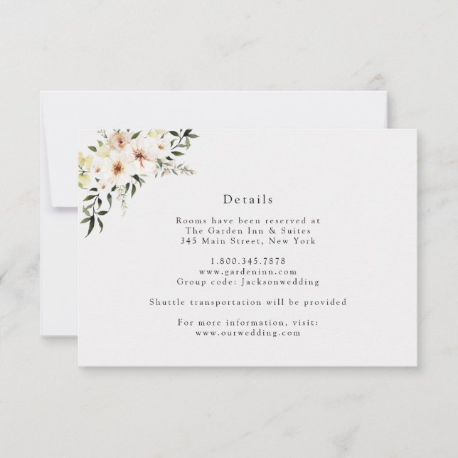 Carte Élégante avec Détails de Fleurs et de Feuill (Devant)
