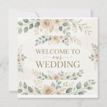 Élégante Bienvenue Florale Aquarelle Mariage Accue