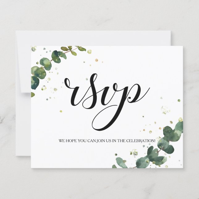 Carte élégante/Budget/RSVP. (Devant)