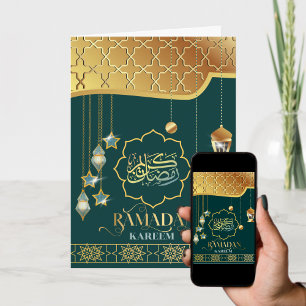 Carte Élégante calligraphie arabe Ramadan Kareem Salutat