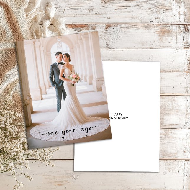 Carte Élégante Calligraphie Il Y A Un An Premier Anniver (Créateur téléchargé)