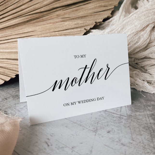 Carte Élégante Calligraphie Noire À Ma Mère Mariage (Créateur téléchargé)