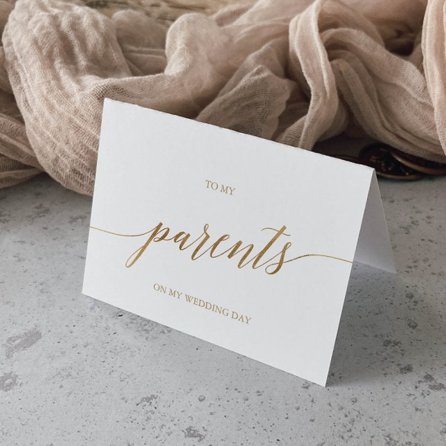 Carte Élégante Calligraphie Or À Mes Parents Mariage (Créateur téléchargé)