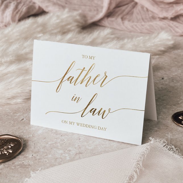 Carte Élégante Calligraphie Or À Mon Père En Droit (Créateur téléchargé)