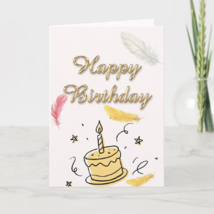 Carte élégante d'anniversaire avec confettis dorés