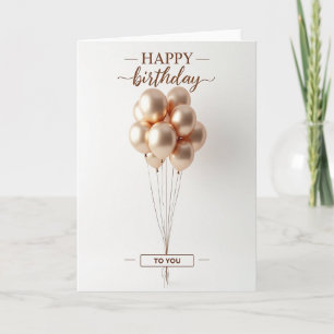 Carte Élégante d'Anniversaire avec Sphères Métalli