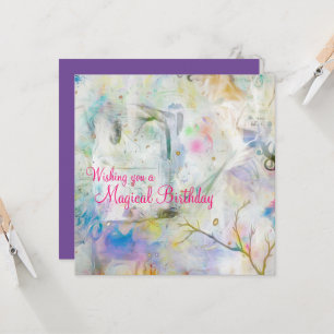 Carte Élégante danseuse magique d'anniversaire Pastel Ab