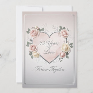 Carte élégante de 25e anniversaire de mariage - ro