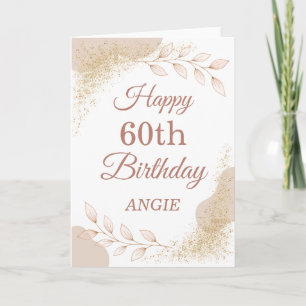 Carte élégante de 60e anniversaire rose poussiéreu