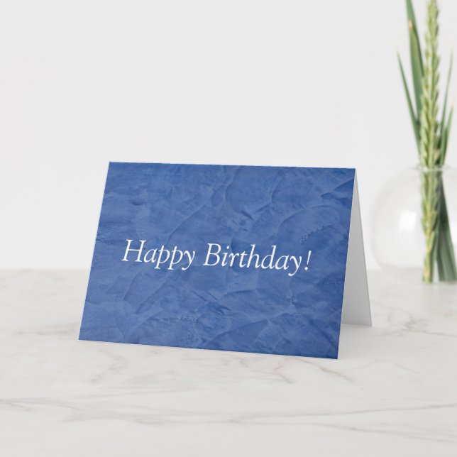 Carte élégante de bon anniversaire à texture bleue (Devant)