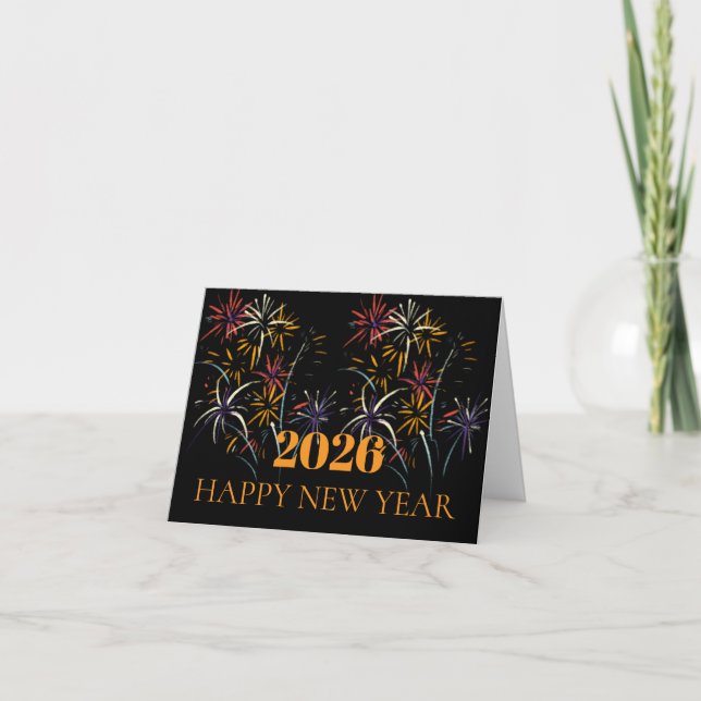 Carte élégante de Bonne Année 2026 (Devant)