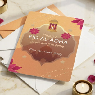 Carte élégante de Eid al-Adha Mubarak