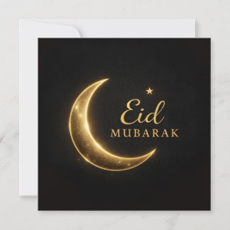 Carte Élégante de Eid Mubarak Noir & Or – Premium