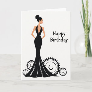 Carte élégante de femme pour anniversaire