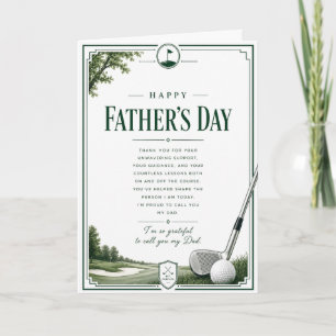 Carte élégante de Fête des Pères pour Papa golfeur
