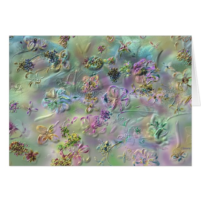 Carte élégante de fleurs (Devant Horizontal)