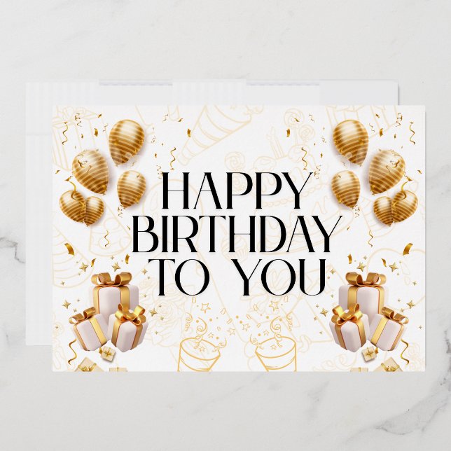 Carte élégante de Joyeux Anniversaire (Enveloppe)