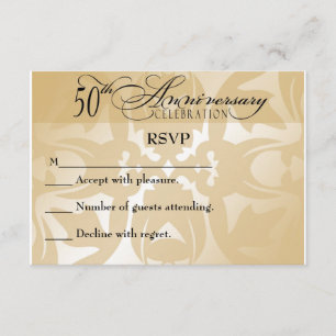 Carte élégante de l'anniversaire RSVP de damassé