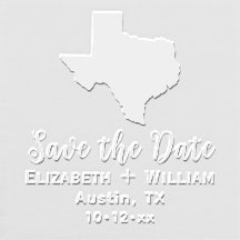 Carte élégante de l'État du Texas pour mariage Sav