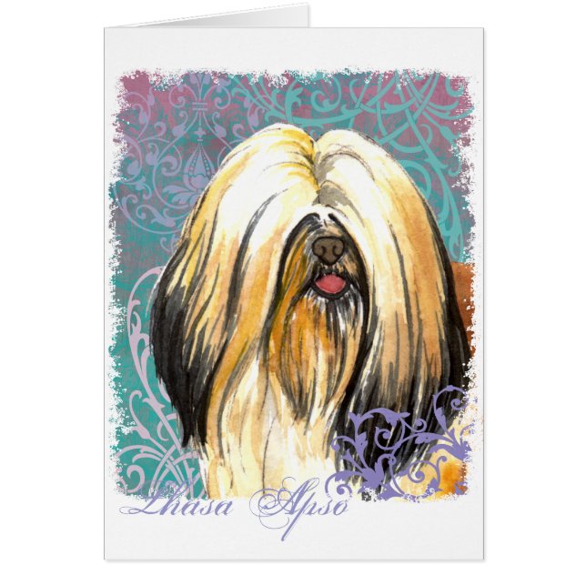 Carte élégante de Lhasa Apso (Devant)