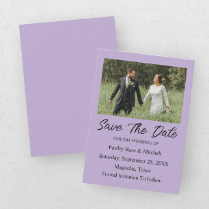 Carte Élégante de Mariage avec Photo Violet pour S