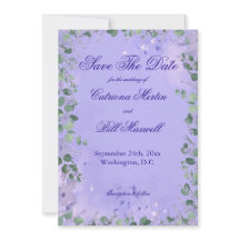 Carte Élégante de Mariage Fleurs Violettes pour Sa